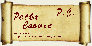Petka Čaović vizit kartica